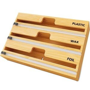 3-in-1 Food Wrap Organizer with Cutter and Labels